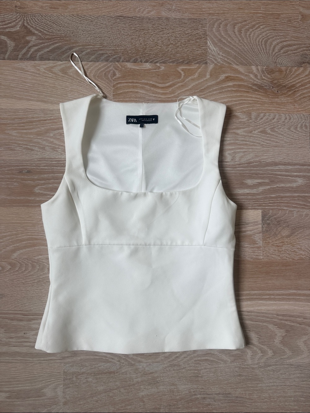 Zara Cream Square-Neck Camisole Top